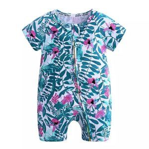 Baby Romper Short-Sleeve with Floral print